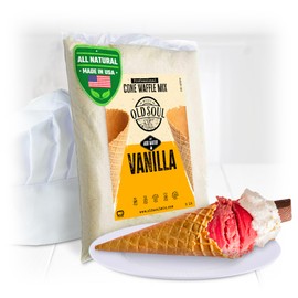 OLDSOUL Professional Cone Waffle Mix | Vanilla Flavour | Batter Mix | 5 Lbs | 112 Waffles (5 Lbs, Traditional)