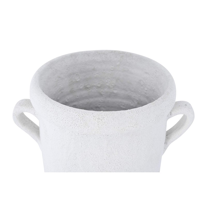 11" H Decorative Coarse Terracotta Crock with Distressed Volcano Glaze