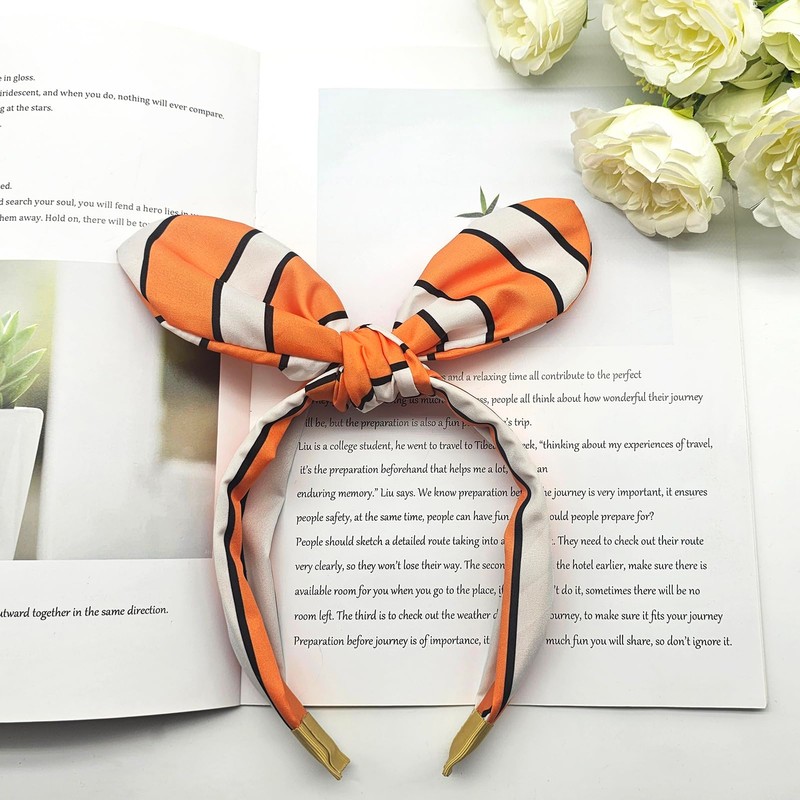 Blithween Clownfish Knotted Bow Headband Ocean Theme Hair Accessories Halloween