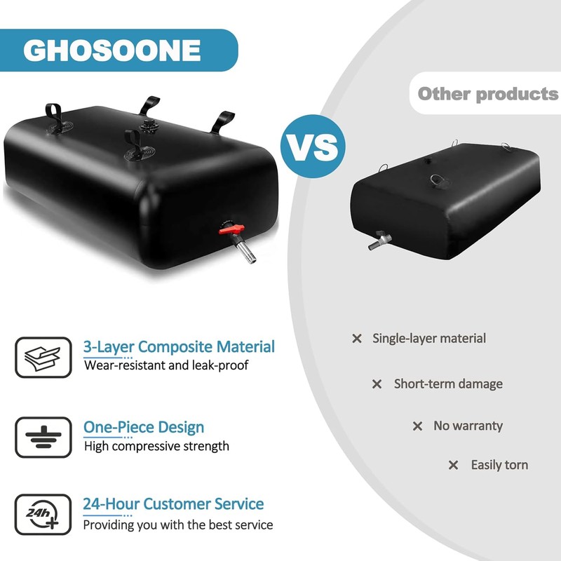GHOSOONE 1000 L/264 Gal Water Bladder Tank, Foldable Portable Water