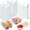 Blushtier 60 Pcs 4oz Double Condiment Snack Containers and 17oz