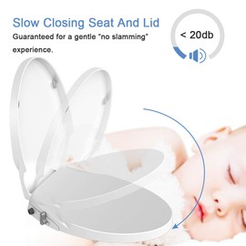 Toilet Seat Bidet Seat with Self Cleaning Dual Nozzles Non electric Separated Rear & Feminine Cleaning Natural Water Spray, soft close toilet seat,Easy DIY Installation