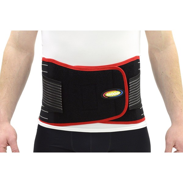 MAXAR Airprene Sports Back Brace W/ Powerful 18 Magnets, Warm & Breathable, Six Spring Metal Stays, Prevent Back Injuries, Support Belt for Lumbosacral, Heavy Lifting & Lower Back Pain, BMS-512 XXL