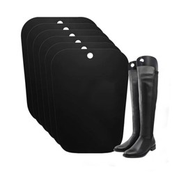 KOMUNJ Pack of 6 Boot Stretchers Women's PP Plastic Boot Shaper Leaf Boot Shape Inserts Black Holds Boots Upright for Men and Women Boots, black