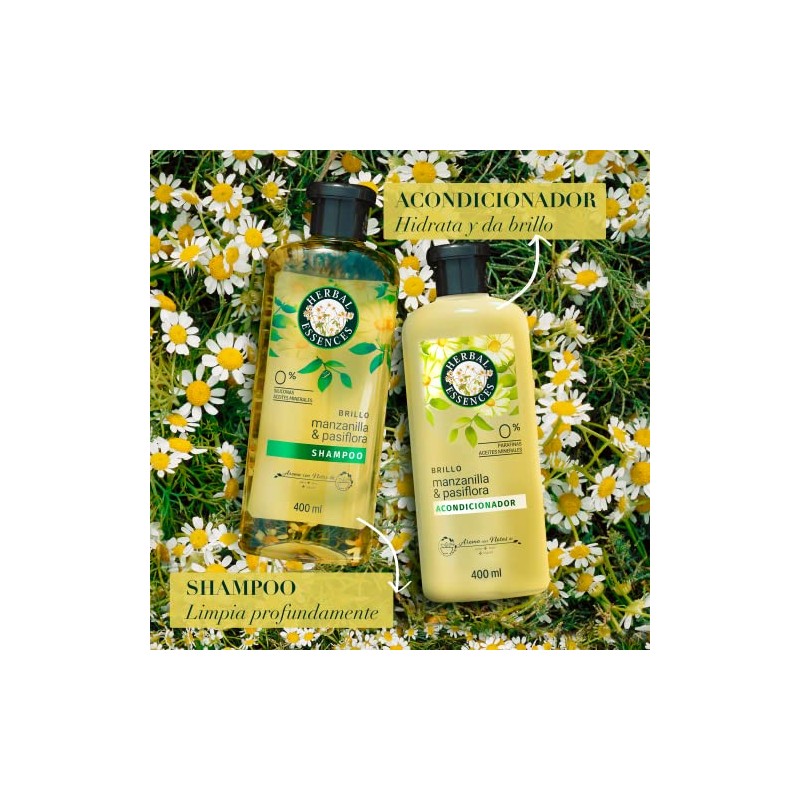Herbal Essences Acondicionador Brillo Manzanilla & Pasiflora 400 ml
