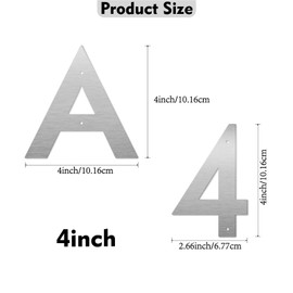 Monlyey 4 Inch Stainless Steel Floating Door Numbers and Metal Letters, Modern Silver Metal House and Mailbox Numbers, Sleek House Address Sign for Home, Apartment, and Garden Decor (Letter S)