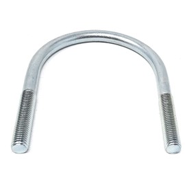 Design61 2 x U-bolts DIN 3570 round steel shackle M12 x 125 x diameter 76 mm threaded bracket galvanised U-bolt