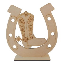 10 Centros De Mesa Vaqueros De Madera Mdf 25 Cm