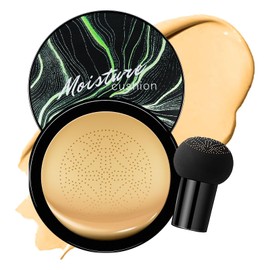 Mushroom Head Air Cushion CC Cream - BB Cream Foundation for Concealer Full Coverage Skin Brighten Long - Lasting Moisturizing, Cushion Foundation Color Correcting for All Skin Types (Buff Beige)