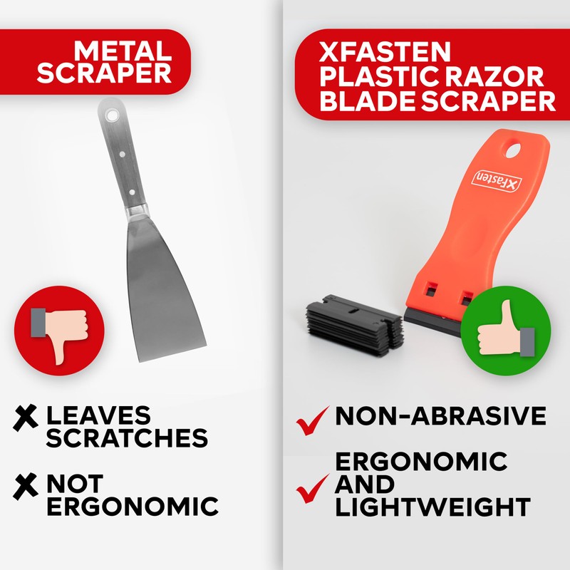 XFasten Plastic Razor Blade Scraper Tool 2PCS Sticker Scraper Tool