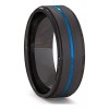 generic Anillo De Carburo De Tungsteno Para Hombre Línea Azul