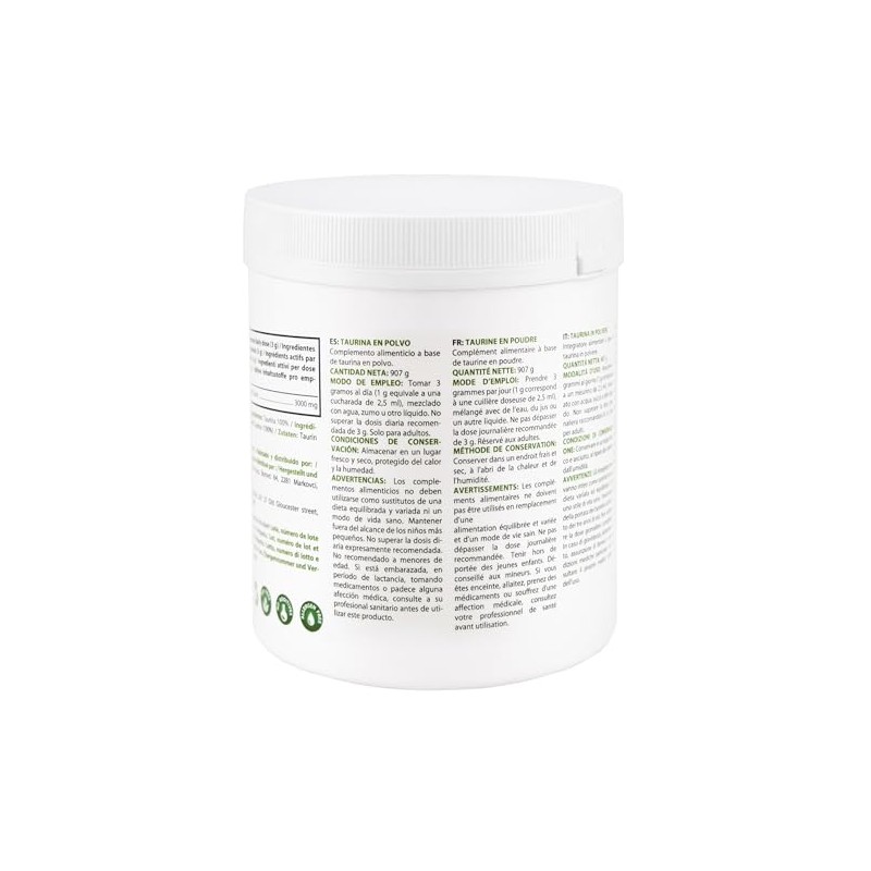Taurine Powder | 2 lb - 907 g | 100%