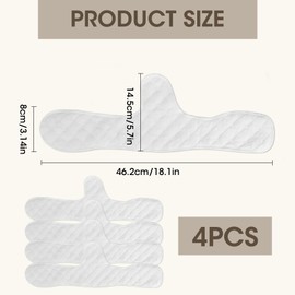 unillea 4 Pcs Bra Liners for Sweat, Reusable Cotton Bra Liners to Absorb Underboob Sweat, Soft Under Band Under Breast Sweat Pads for Women, Anti-Leak Nursing Pads & Moisture Protection