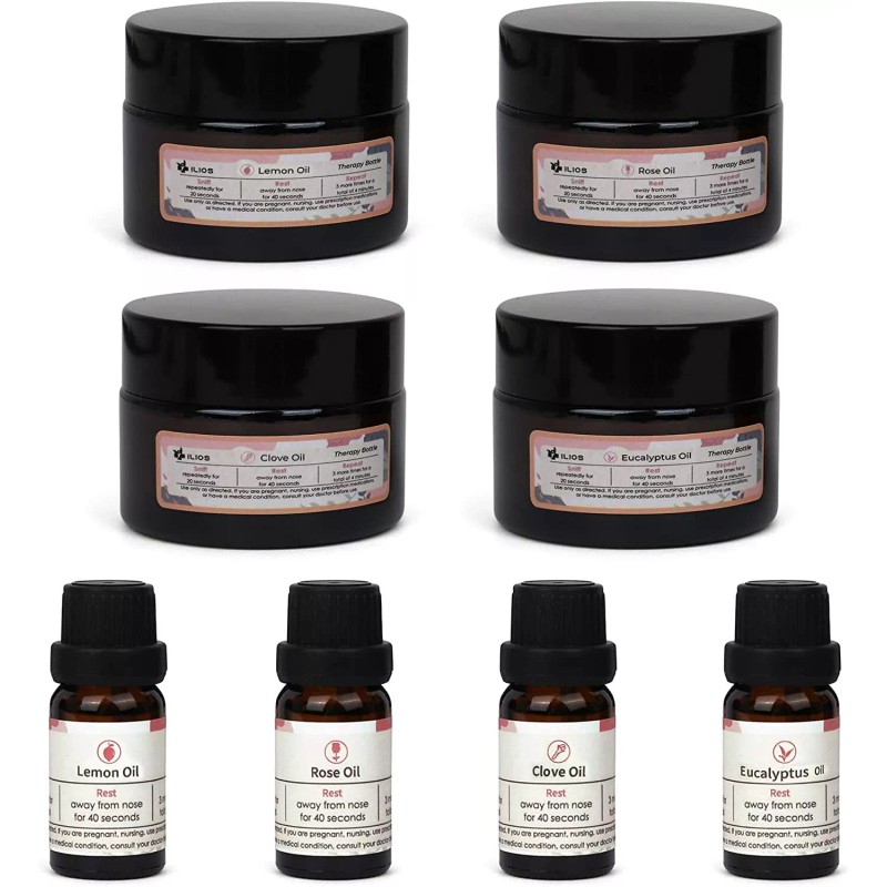 Ilios Olfactory Smell Training Kit, 4 Natural Essential Oils
