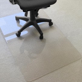 Kuyal 1/5" Thick Office Chair Mat, 32" x48" Heavy Duty Hard Computer Chair Mat, Under Desk Protector Carpeted Floors Mats, Easy Chair Movement, Can be Used on Carpet or Hard Floor, Ship Flat