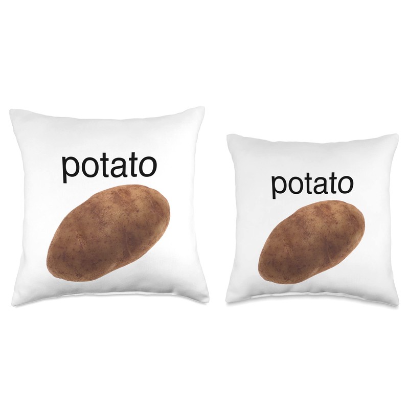 Peekaboo Potato Throw Pillow, 16x16, Multicolor