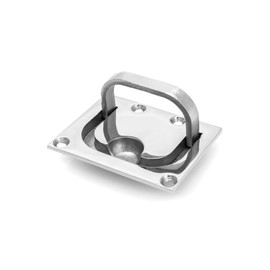 QWORK 4 Pack Marine Grade 316 Stainless Steel Boat Ring Hatch Flush Lift - Flush Ring Pull with Free Mount Screws
