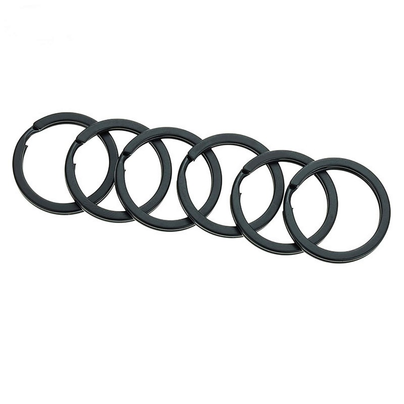HeeYaa 10 Pieces of 1-inch Flat Key Rings - Metal