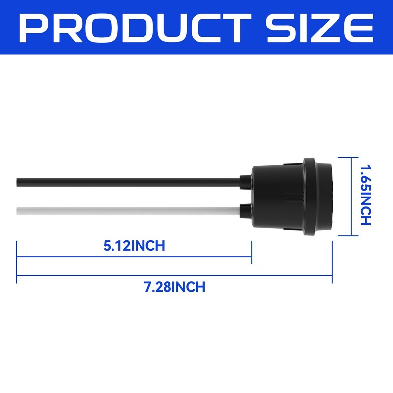 ThunderWay 12 Pack Water-Resistant Lamp Socket, Black Pigtail Lamp Holder