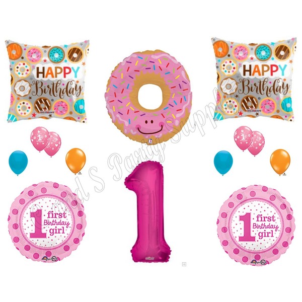 DONUT GROW UP 1st Birthday Party Balloons Decoration Supplies First Sweet Shop