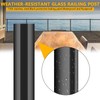 VoTwoofv Round Glass Railing 35.8",304 Stainless Steel Glass Balustrade Post