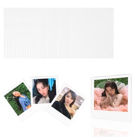 Baskiss 50 Pack Kpop Polaroid Sleeves, Ultra Clear and Ultra Thick Sleeve 200 Microns Protectors Cover, Perfect for Kpop Standard 88x108 mm Square Polaroid, Unsealable (50P - 92x110mm)