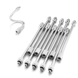 10 Packs Flexible Mister Nozzle Extensions 5.9 Inch,Brass Mist Rod for Mister Nozzles Bendable Copper Extended Pole 10/24 UNC Thread,Outdoor Misting System Nozzle Extension (10, silver)