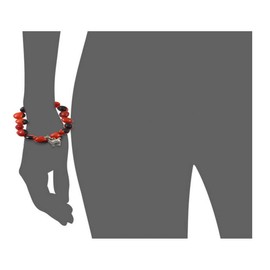 Evelyn Brooks Designs Silver Llama Charm Stretchy/Adjustable Bracelet for Women - 6.5” - 7.5” - w/Meaningful Huayruro Seed Beads - Great Gifts