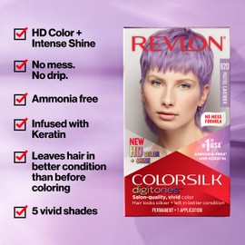 Revlon Permanent Hair Color ColorSilk Digitones with Keratin, 91D Silver Blue (Pack of 1)