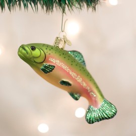 Old World Christmas Fish Collection Glass Blown Ornaments for Christmas Tree Rainbow Trout