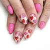 Pink Press on Nails Pointed Almond Short Fake Nails Stick
