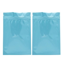 QQ Studio 100 Double-Sided Pastel Glossy Colored QuickQlick Flat Beauty Cosmetic Water-Resistant Bags (10x15cm (3.9x5.9"), Blue)