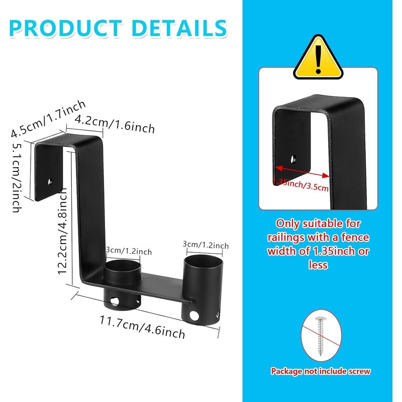 HEHIPLE 2 Pcs Pool Fence Hooks, Pool Tool Organizer, for