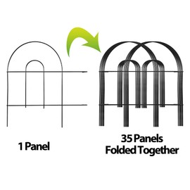 Epetlover 35 Pack Decorative Garden Fence Animal Barrier Fence for Dogs 18 Inch (H) x 50 Feet (L) Rustproof Iron Wire Border, Flower Edging Fencing for Outdoor Yard Landscape, Arched