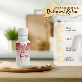 Lean:Life Flavour Drops, Aroma Drops, Strawberry, Vegan, Sugar-Free, Gluten Free, No Calories, Made in Germany – 30 ml