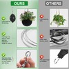 4 Pack Heavy Duty Retractable Plant Hangers, Adjustable Pull-Down Pulleys