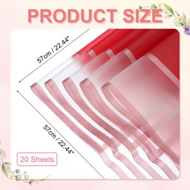 PATIKIL 20 Sheets Frosted Flower Wrapping Paper, Waterproof Gold Edge Bouquet Wrapping Paper Florist Supplies Packaging for DIY Crafts Wedding Birthday Gift, Dark Red