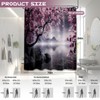 Yieldeer Japanese Shower Curtain Asian Cherry Blossom Bathroom Decor Mountain