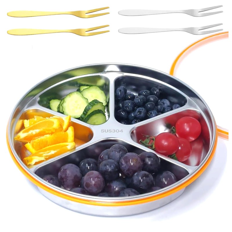 VAlinks Divided Serving Tray with Lid SUS 304 Snackle Box