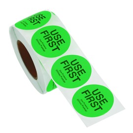 PATIKIL Use First Stickers 1.5 Inch, 500 Pieces Food Service Inventory Control Labels for Restaurant Kitchen Warehouse, Fluorescence Green
