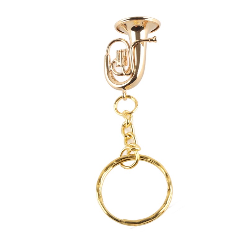 Brass Tuba Key Chain Miniature Golden Musical Instrument Key Chains