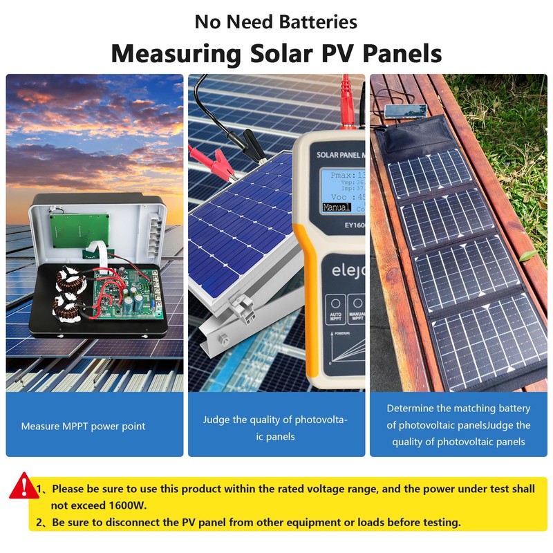 Solar Panel MPPT Tester 1600W, AIMOEST Photovoltaic Multimeter for Pmax