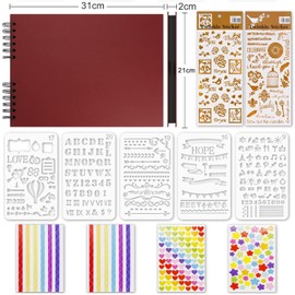 MuChoney Fotoalbum Rot Fotoalbum zum Selbstgestalten DIY Fotobuch 80 Seiten Kann als Abschluss Geschenk Geburtstagsgeschenk Hochzeitstagsgeschenk Valentinstagsgeschenk und mehr verwendet Werden