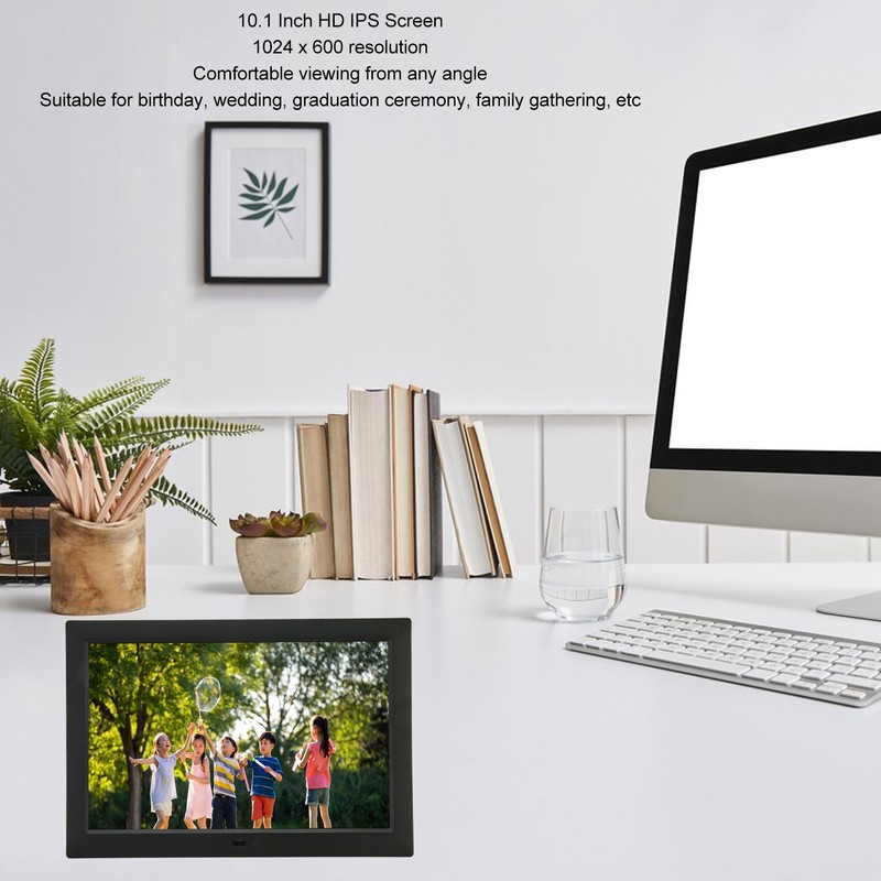 Digital Photo Frame 10.1in HD IPS Screen 1080P Video Music