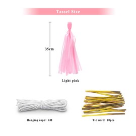 Binpeng Pink Tissue Paper Tassel DIY Hanging paper decorations Party Garland Decor for Party Decorations Wedding,Festival,Baby Shower Decoration 20PCS (PINK 35CM)