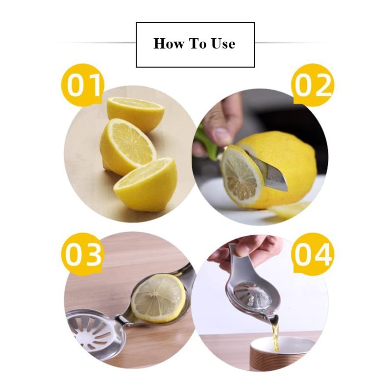 IKAAR Pack of 2 Lemon Squeezers, Stainless Steel Lime Juicer,