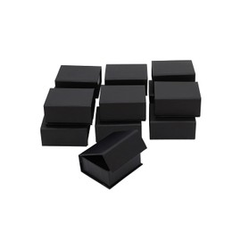 Paquete de Cajas Magnéticas del No. 2 Para Joyería Y Regalo Forrada en Papel "Negro" Mate Texturizado | (Paquete con 12 Piezas)
