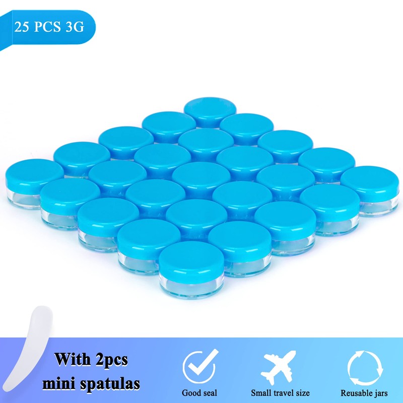 25PCS 3 Gram Sample Containers, 3ml Empty Jars with Lids,