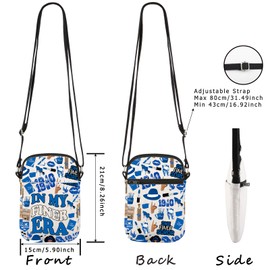 WCGXKO Crossbody Bag Sorority Gift Royal Blue and White Fi-ner Sisterhood Sorority Gift (Fi-ner Era Cr)