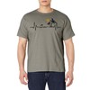Heartbeat with Tropical Palm Trees Beach Island and Dolphin T-Shirt